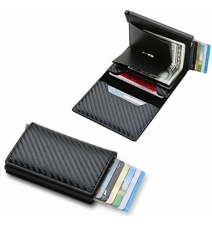Billetera 1 Ranura Fibra de Carbon Negro